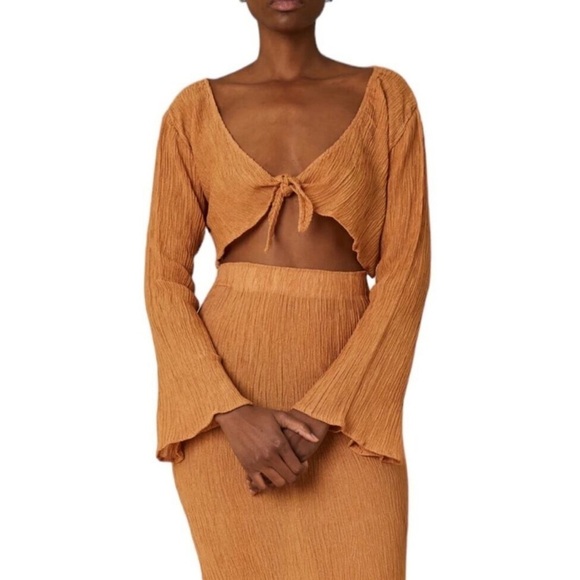 Savannah Morrow Amarillo Top In Sandstone Tie Front Size XL - Picture 2 of 11